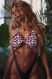 Women’s Neon Swimwear – Sexy Backless Bikini Thong Two-Piece Swimsuit