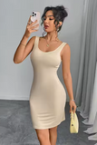Women’s U-Neck Backless Split Slip Dress