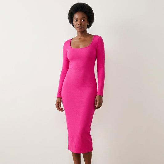 Hot Selling Women's Casual Dress – Solid Color Small Pit Stripe Fashion Cross-Border Wear