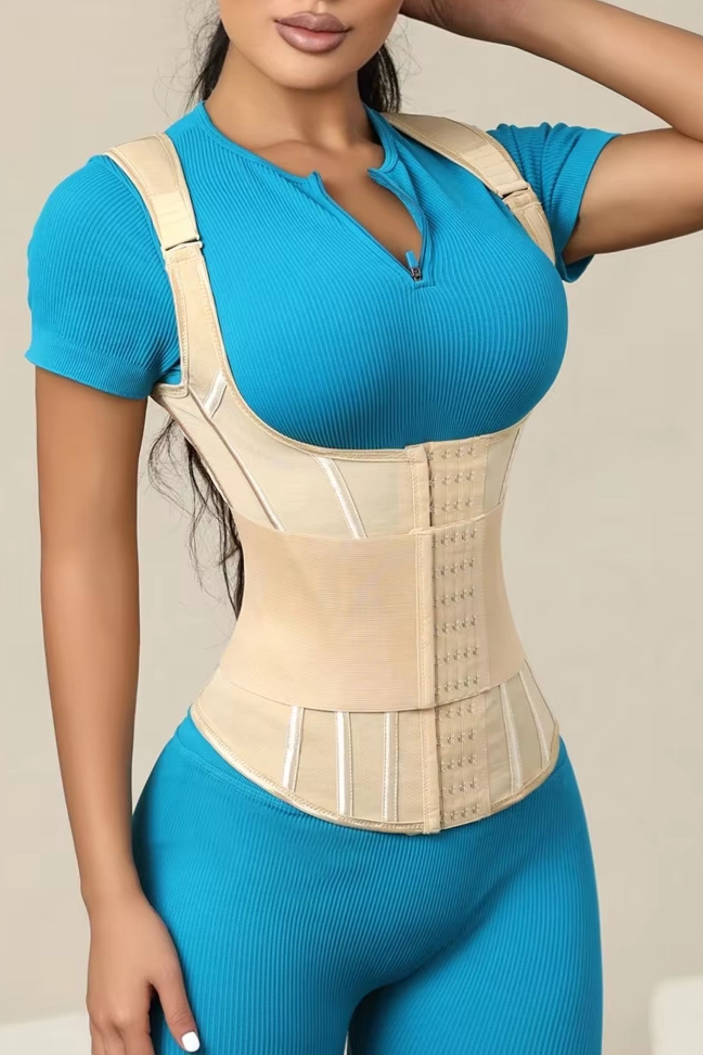 Custom Full Body Waist Cincher Corset with Double Belt | Tummy Control Shapewear Girdle for Women