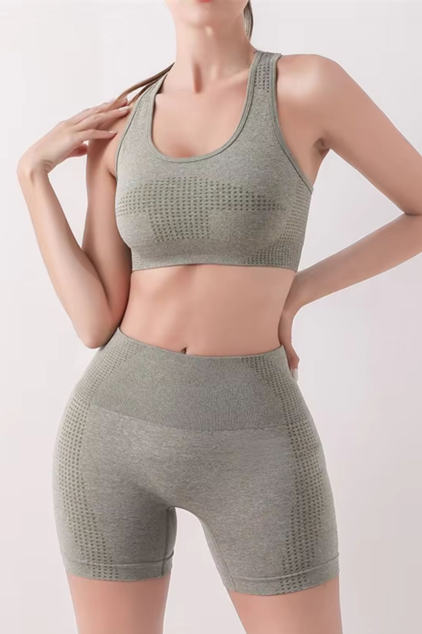 Women’s Yoga Set – Butt Lifting Leggings & Sports Top | Fitness Activewear Outfit