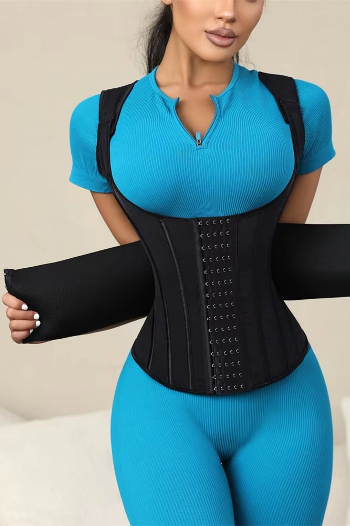 Custom Full Body Waist Cincher Corset with Double Belt | Tummy Control Shapewear Girdle for Women