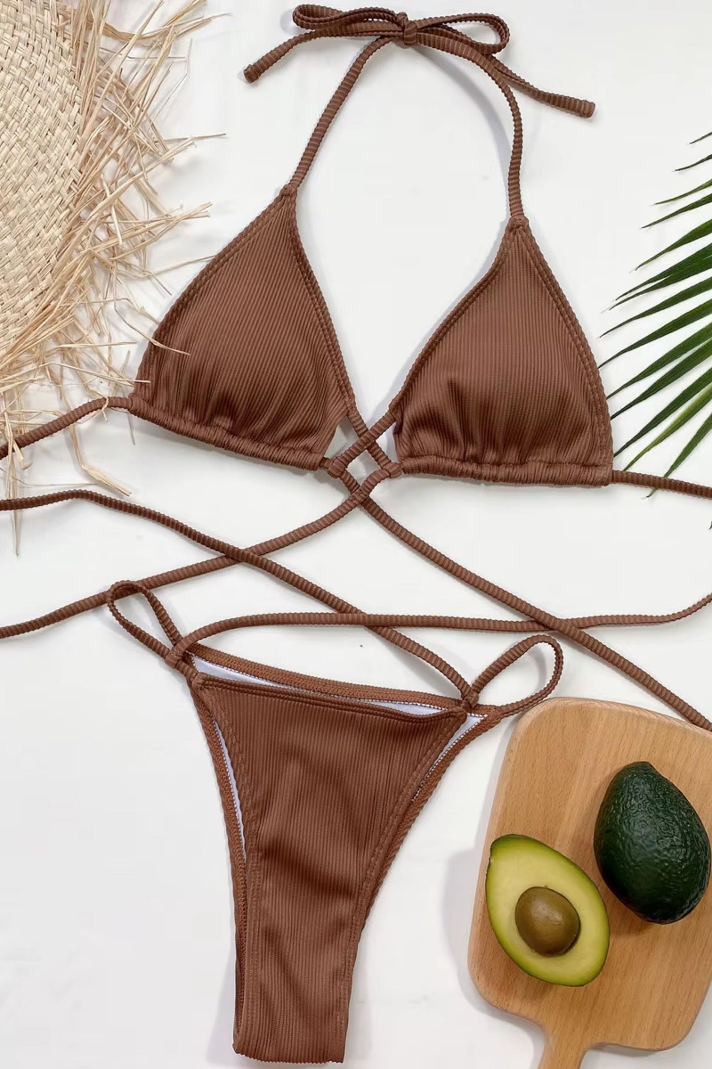 Women’s Bandage Ribbed Bikini – Sexy Two Piece Swimsuit