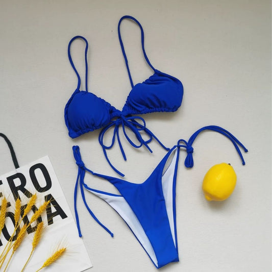 Summer Solid Color Swimwear – Sexy Micro Bikini for Women