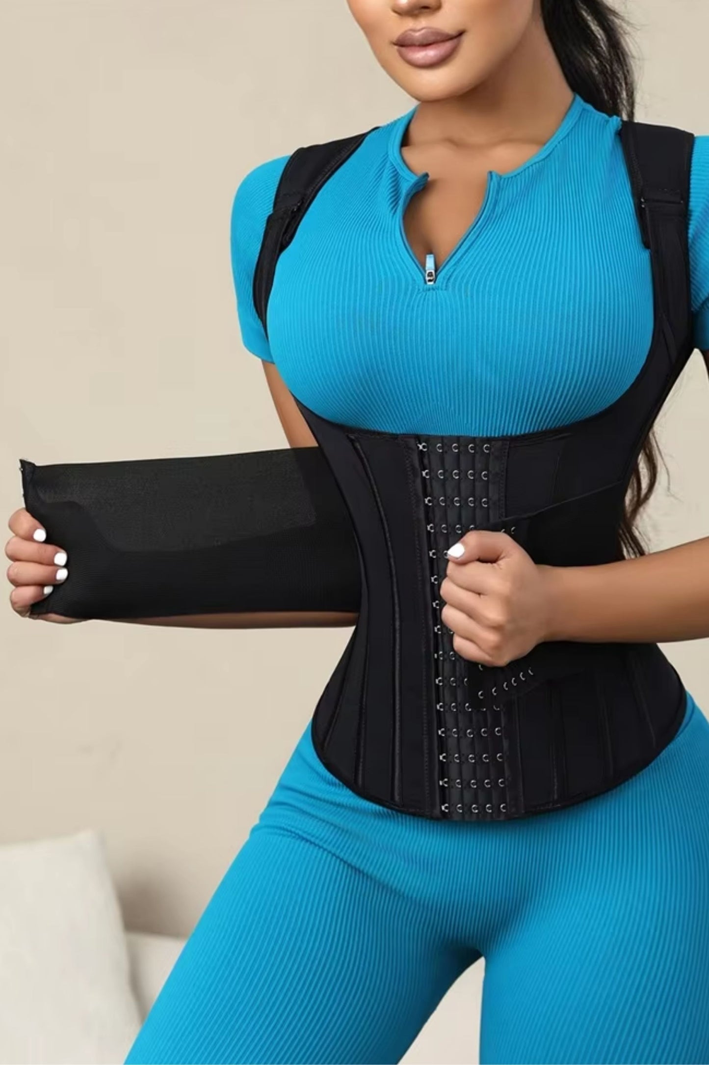 Custom Full Body Waist Cincher Corset with Double Belt | Tummy Control Shapewear Girdle for Women
