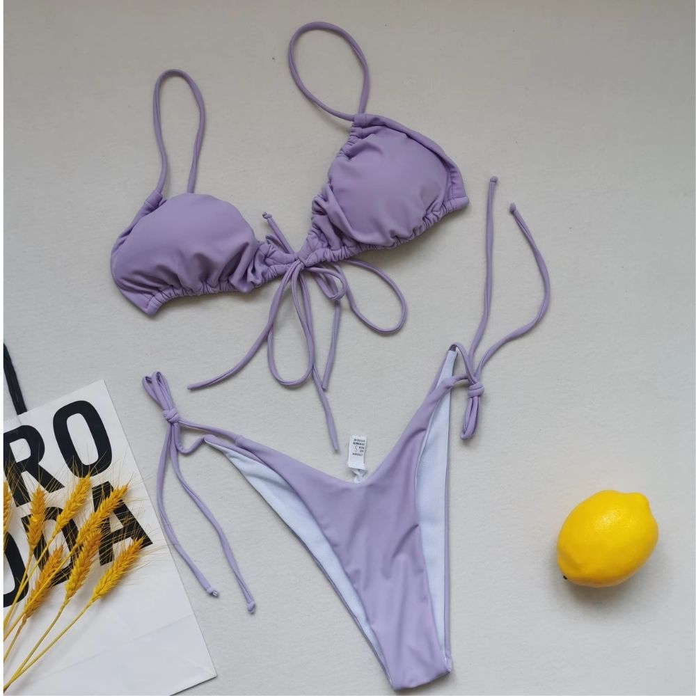 Summer Solid Color Swimwear – Sexy Micro Bikini for Women