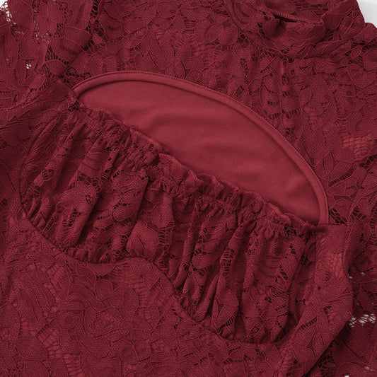 Women’s Sexy Lace Hollow Out Party Dress