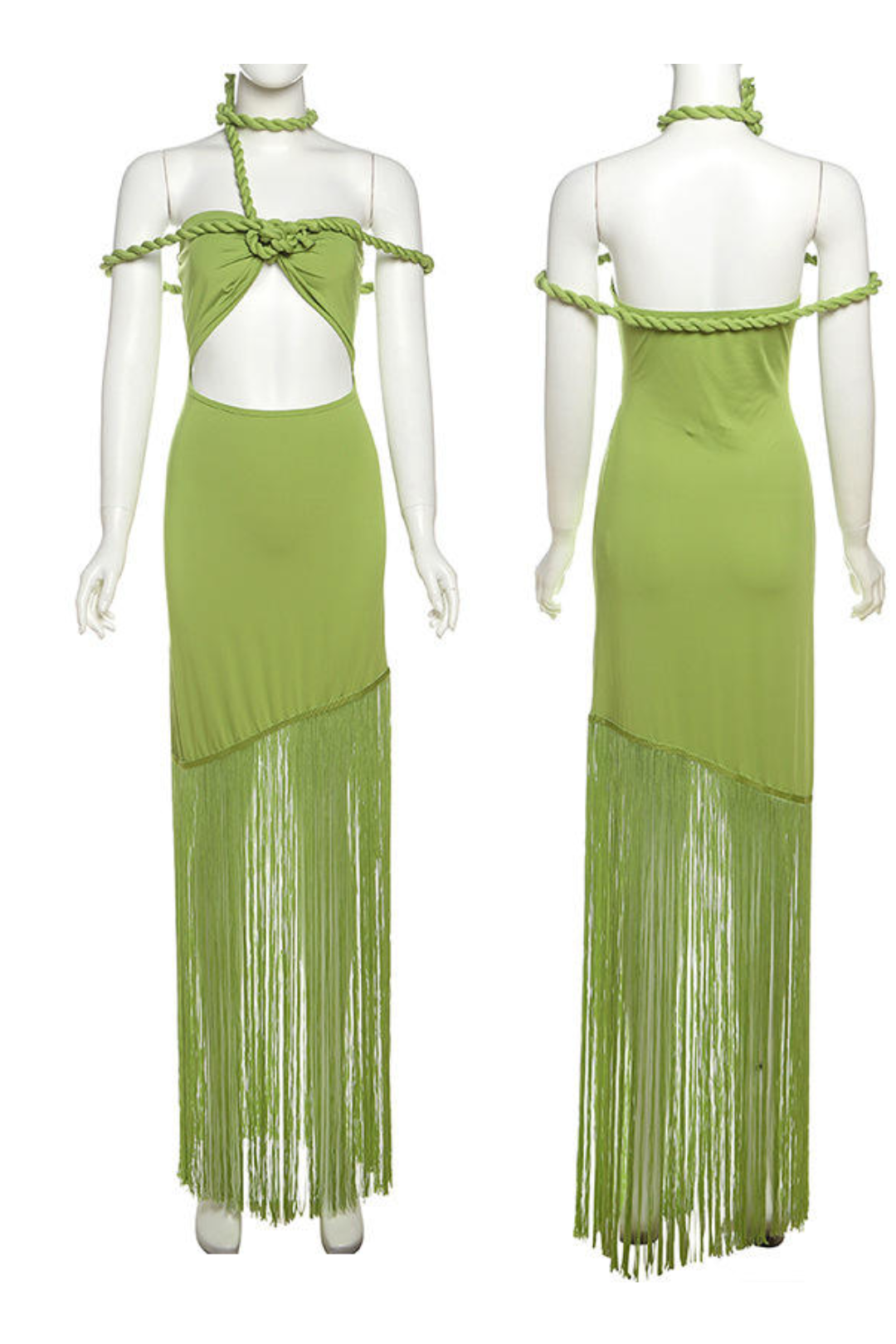 Fashion European American Women’s Summer Dress – Strapless Bandage Tassel Design