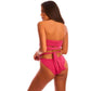 Pink Neon Bikini for Women – Sexy Strapless Bandage Swimwear Two-Piece Set