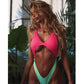 Women’s Neon Swimwear – Sexy Backless Bikini Thong Two-Piece Swimsuit
