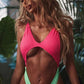 Women’s Neon Swimwear – Sexy Backless Bikini Thong Two-Piece Swimsuit