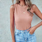Women’s U-Neck Slim Fit Tank Top – Solid Color Sleeveless Summer Casual Vest T-Shirt