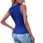 Women’s U-Neck Slim Fit Tank Top – Solid Color Sleeveless Summer Casual Vest T-Shirt