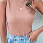 Women’s U-Neck Slim Fit Tank Top – Solid Color Sleeveless Summer Casual Vest T-Shirt