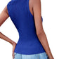 Women’s U-Neck Slim Fit Tank Top – Solid Color Sleeveless Summer Casual Vest T-Shirt