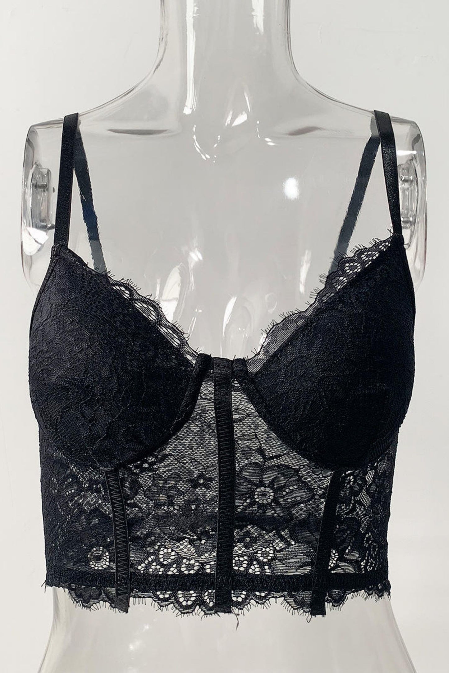 Pink Lace Corset Top for Women – Sexy Embroidered Bustier Tube Crop Bralette Sleeveless Party Top