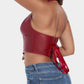 PU Leather Corset Top for Women – Sexy Boned Bustier Tank with Hook Neck & Front Closure Slimming Shapewear Blouse