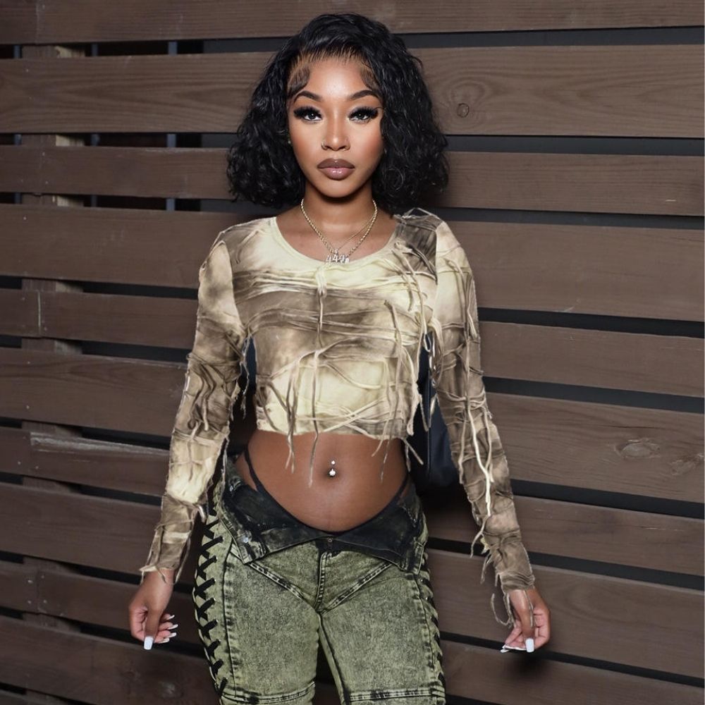 Women’s Tie Dye Crop Top – Slim Fit O-Neck Tassel T-Shirt | Street Style Summer Fashion