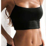 Women’s Sexy Sleeveless Tank Top – Solid Color Slim Fit Sling Crop Vest for Summer