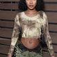 Women’s Tie Dye Crop Top – Slim Fit O-Neck Tassel T-Shirt | Street Style Summer Fashion