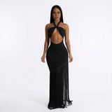 Fashion European American Women’s Summer Dress – Strapless Bandage Tassel Design
