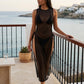 Sexy Women Mesh Swimwear – 3 Piece Bikini Set with High Leg Cut & Cover Up Dress