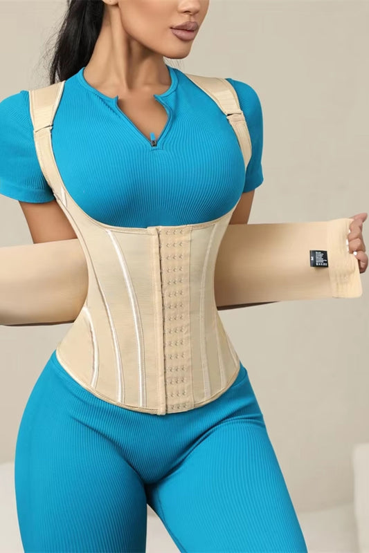 Custom Full Body Waist Cincher Corset with Double Belt | Tummy Control Shapewear Girdle for Women