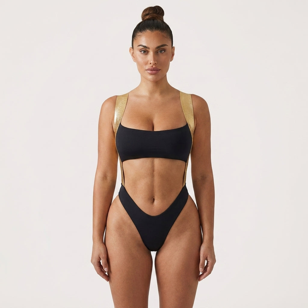 Women’s Sexy Cut Out One-Piece Swimsuit – High Quality Low-Waisted Swimwear