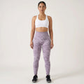 Women's High Waisted Seamless Camo Leggings,Purple Camouflage Print, Sculpting Stretch Workout Yoga Pant