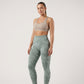 Women's High Waisted Seamless Camo Leggings, Green Camouflage Print, Sculpting Stretch Workout Yoga Pants