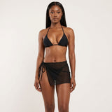 Sexy Women Swimwear 2021 – Solid Color 3-Piece Micro Bikini with Cover-Up