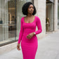 Hot Selling Women's Casual Dress – Solid Color Small Pit Stripe Fashion Cross-Border Wear