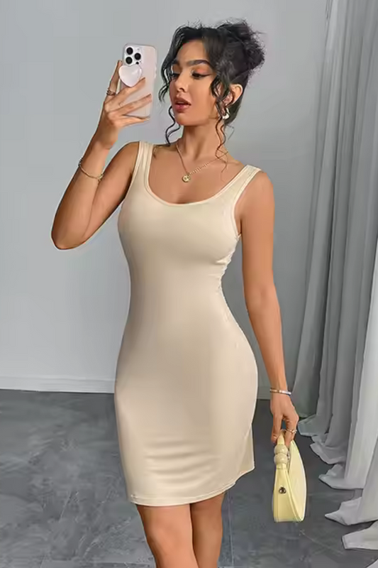 Women’s U-Neck Backless Split Slip Dress