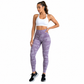 Women's High Waisted Seamless Camo Leggings,Purple Camouflage Print, Sculpting Stretch Workout Yoga Pant