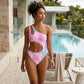 Women’s One-Shoulder Tie-Dye Swimsuit – Sexy Hollow Out One-Piece Bikini