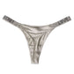 Women's Mid-Rise Thong Underwear with Rhinestone Strap