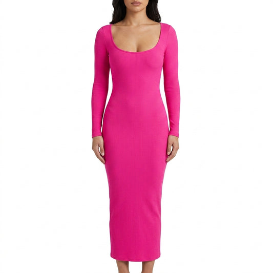 Hot Selling Women's Casual Dress – Solid Color Small Pit Stripe Fashion Cross-Border Wear
