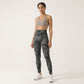 Women's High Waisted Seamless Camo Leggings, Black Grey Camouflage Print, Sculpting Stretch Workout Yoga Pants