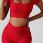Seamless Activewear Ribbed Yoga Suit Women's Workout Gym Fitness Sets