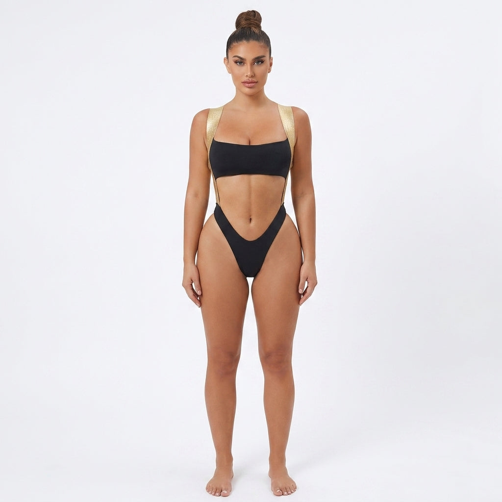 Women’s Sexy Cut Out One-Piece Swimsuit – High Quality Low-Waisted Swimwear