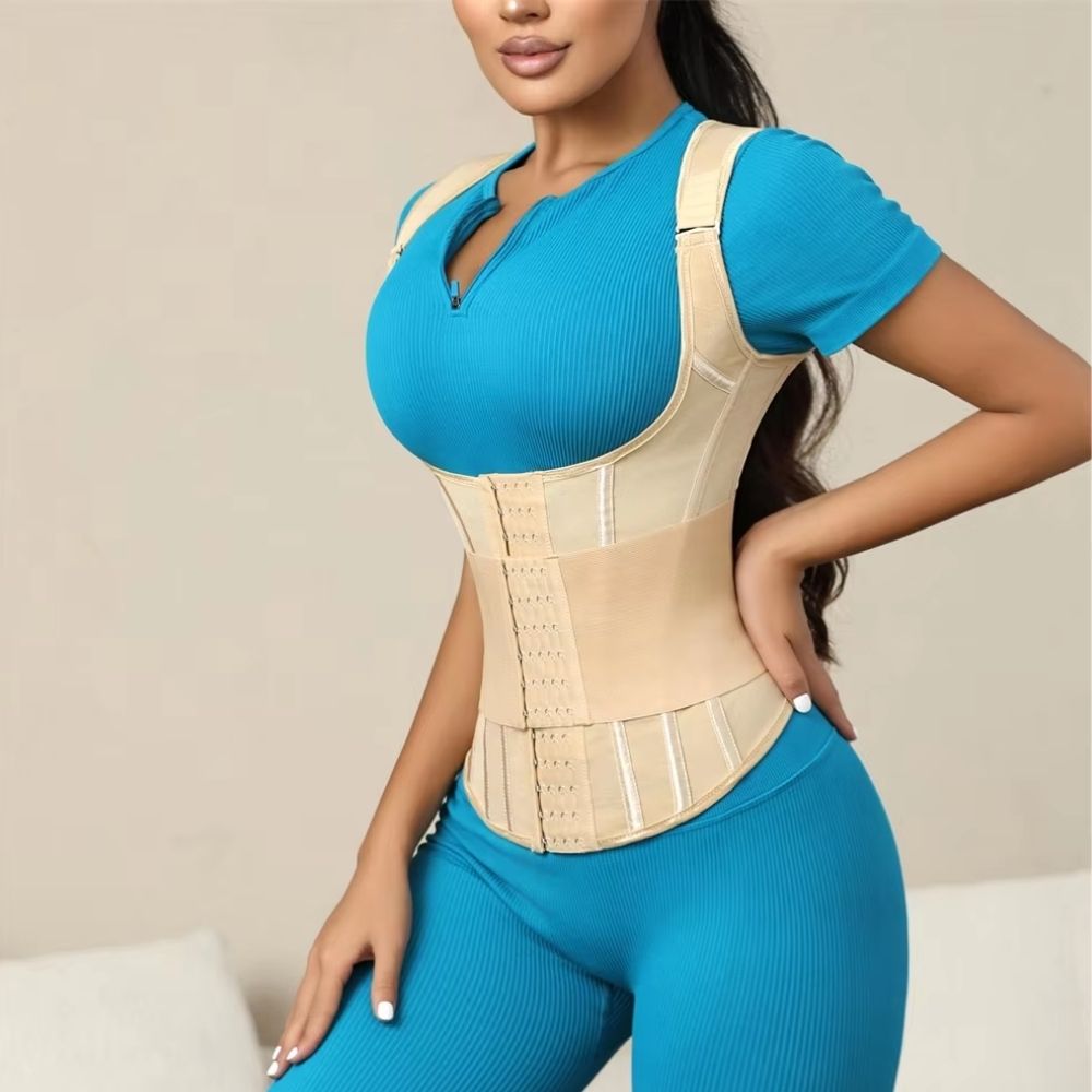 Custom Full Body Waist Cincher Corset with Double Belt | Tummy Control Shapewear Girdle for Women