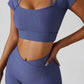 Seamless Activewear Ribbed Yoga Suit Women's Workout Gym Fitness Sets