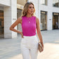 Women’s U-Neck Slim Fit Tank Top – Solid Color Sleeveless Summer Casual Vest T-Shirt