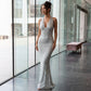 Women’s Sleeveless V-Neck Sequin Evening Dress