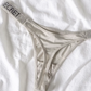 Women's Mid-Rise Thong Underwear with Rhinestone Strap