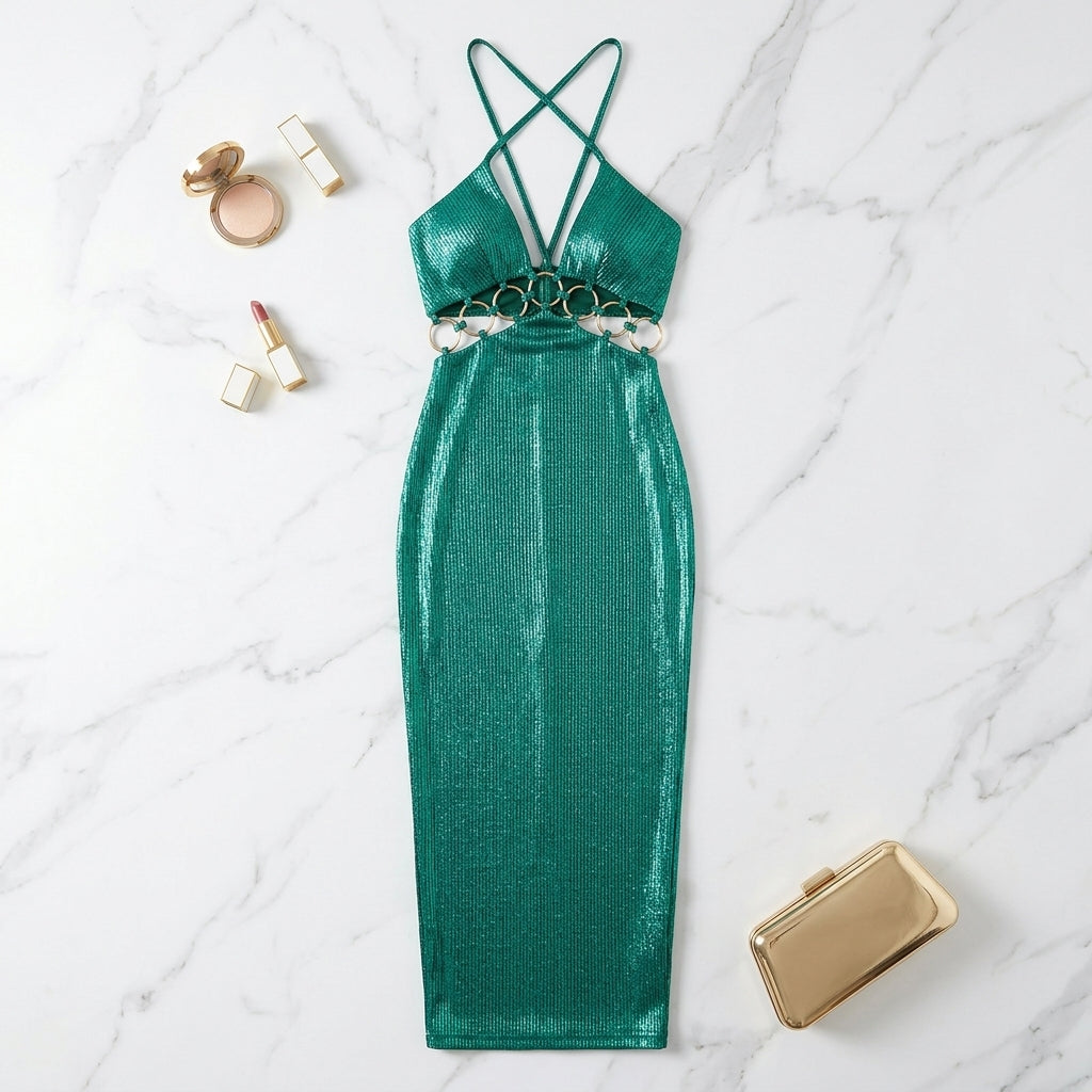 Women’s Sleeveless V-Neck Party Dress