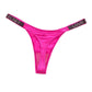 Women's Mid-Rise Thong Underwear with Rhinestone Strap