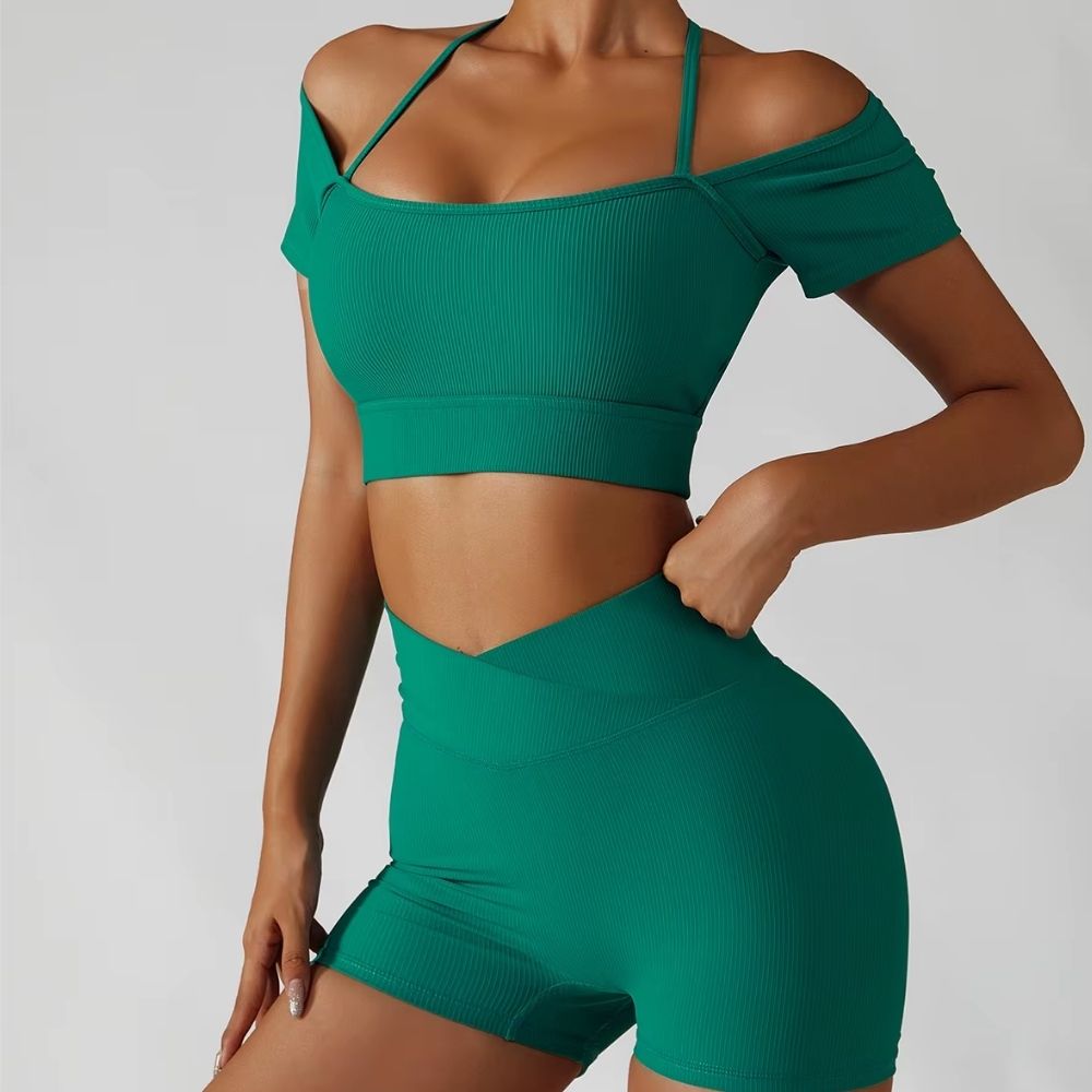 Seamless Activewear Ribbed Yoga Suit Women's Workout Gym Fitness Sets