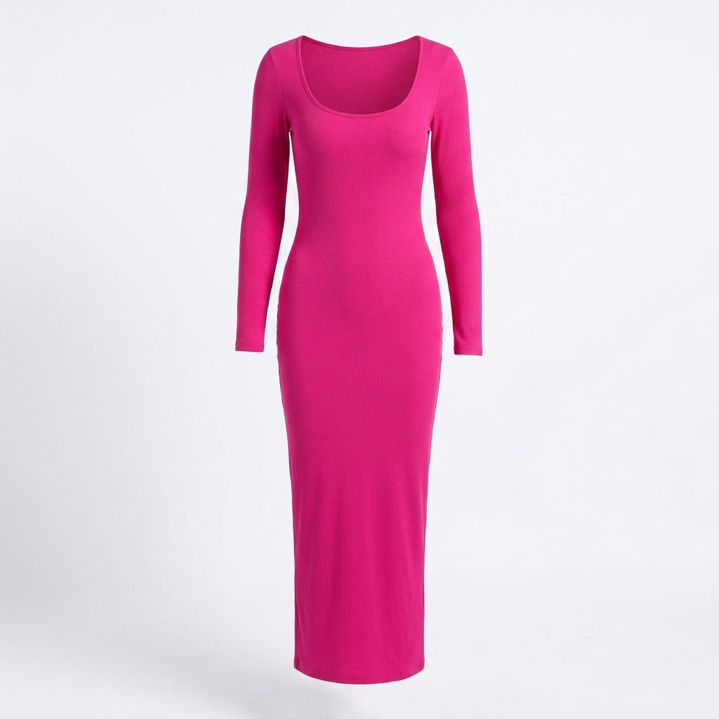 Hot Selling Women's Casual Dress – Solid Color Small Pit Stripe Fashion Cross-Border Wear