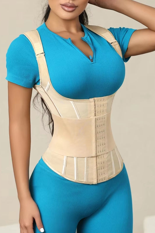 Custom Full Body Waist Cincher Corset with Double Belt | Tummy Control Shapewear Girdle for Women